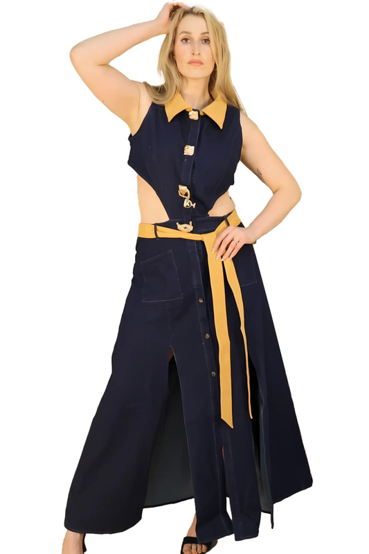 Navy Harbor Maxi Dress