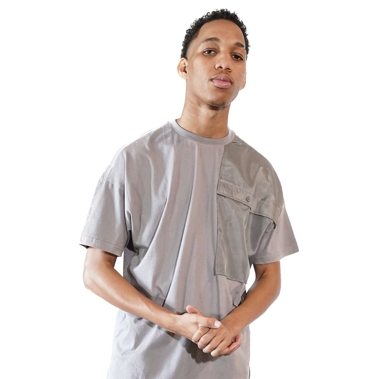 Mens grey pocket oversized tshirt