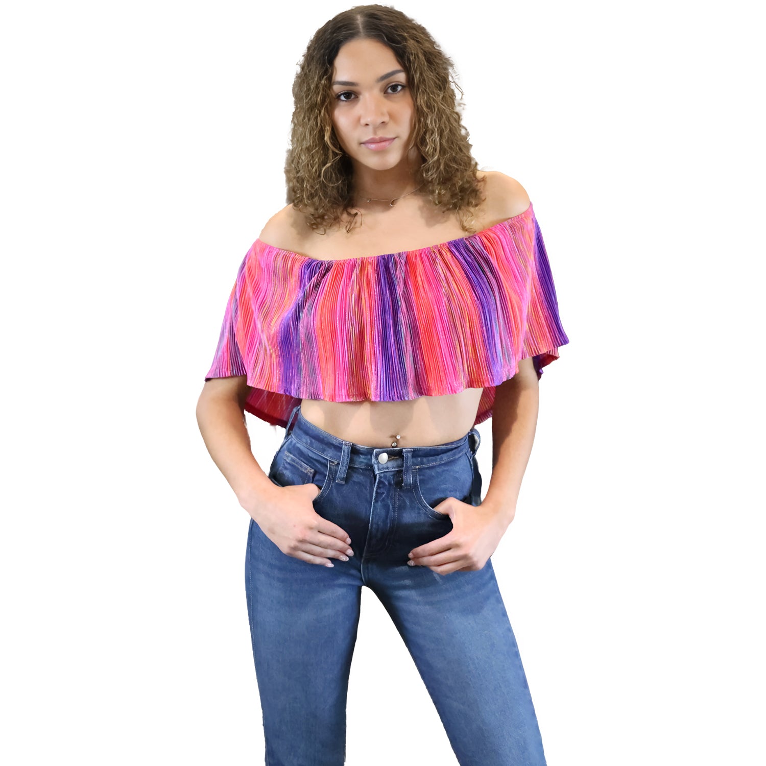 Womens Pink and Purple Wildberry Top