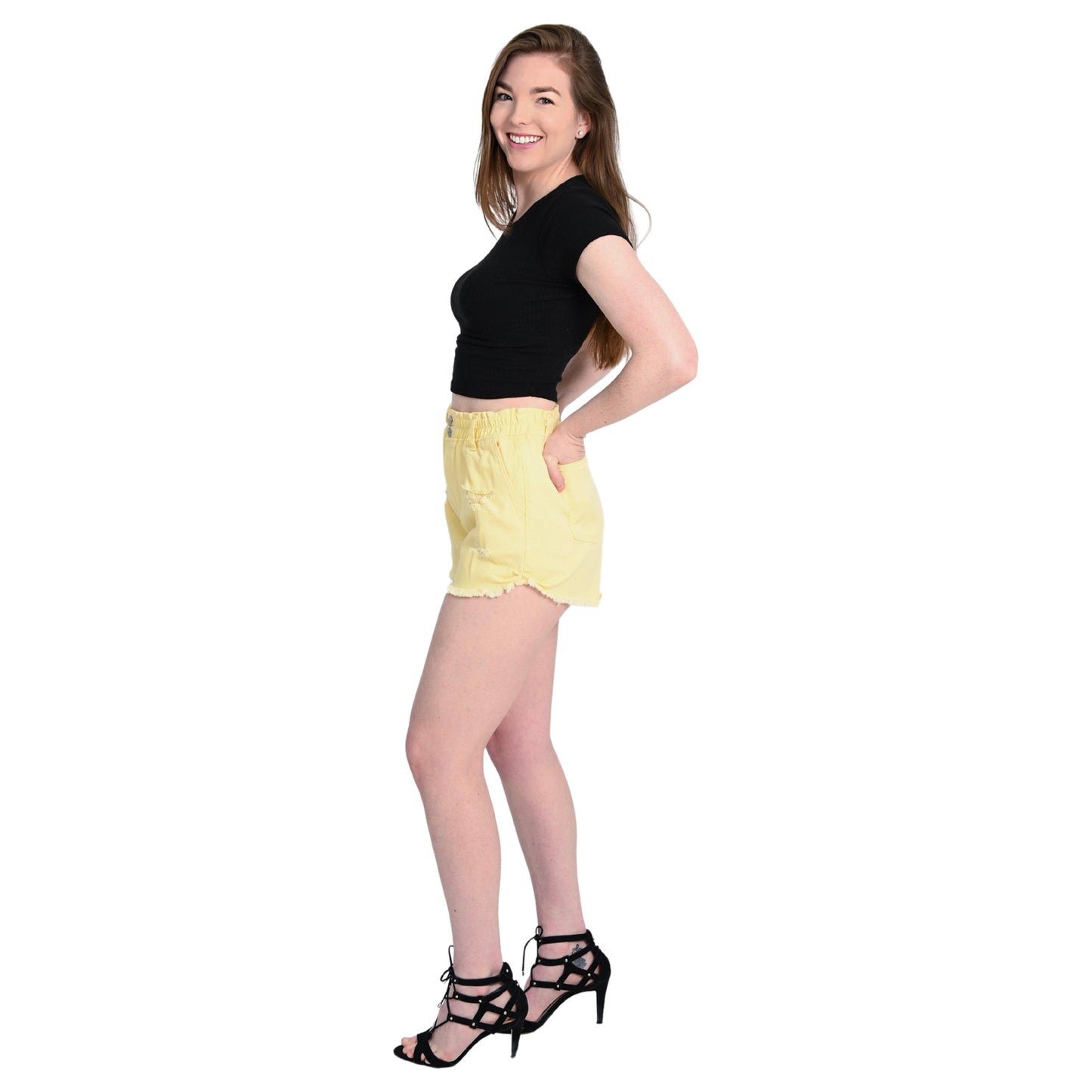 Womens Frayed Denim Shorts 2
