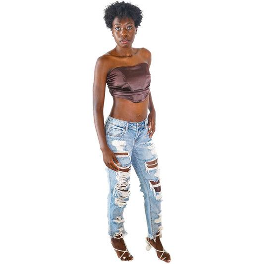 Womens Ripped Blue Jeans 2
