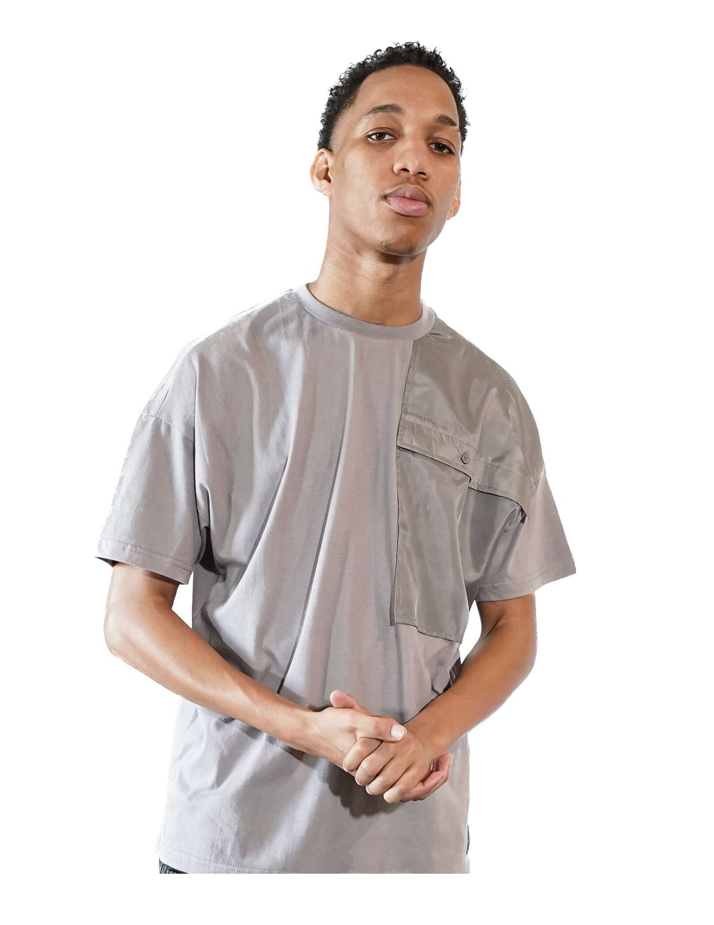 Mens' grey pocket shirt 